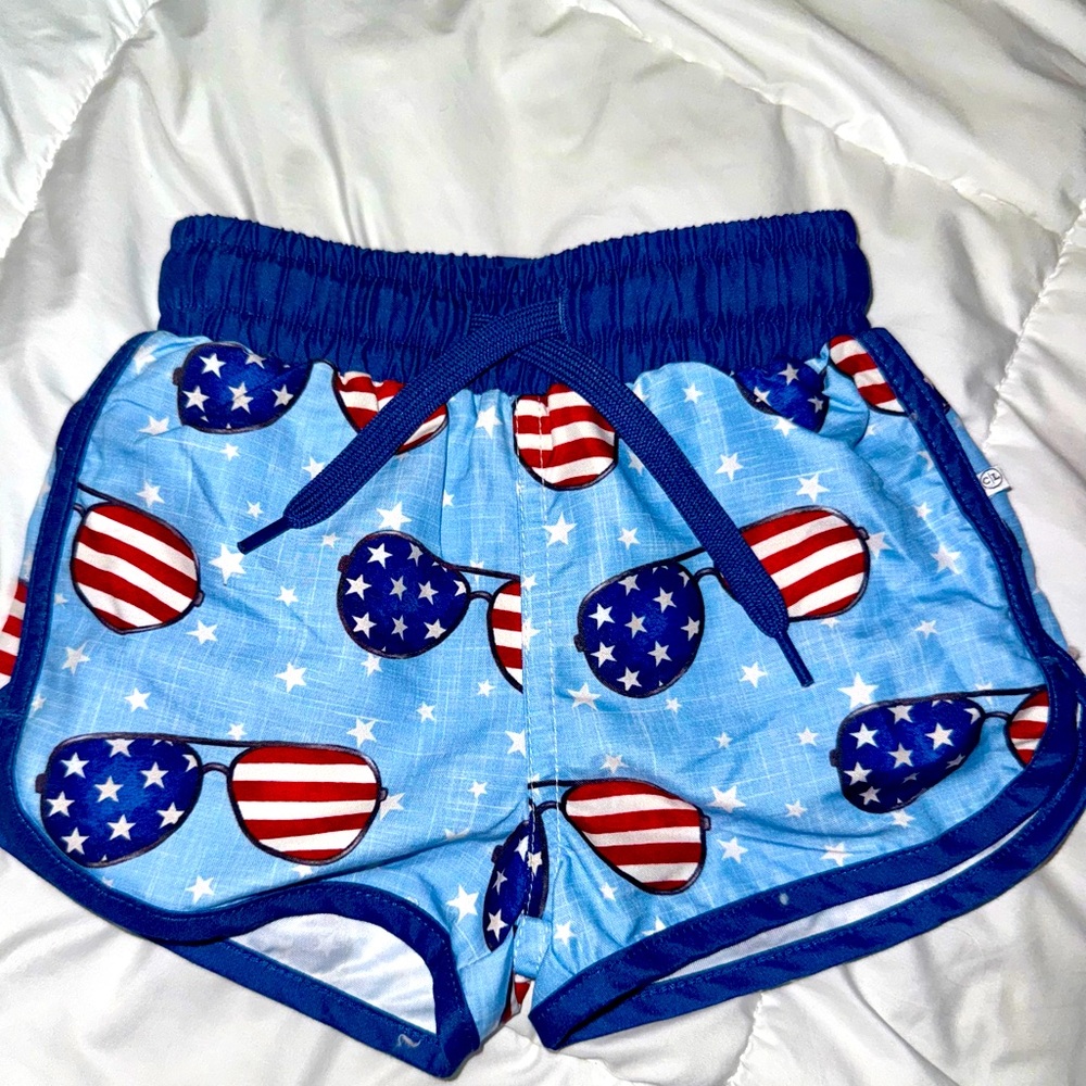 Caden Lane Patriotic Summer Boy’s Swim Shorts Size 3-6 mos
